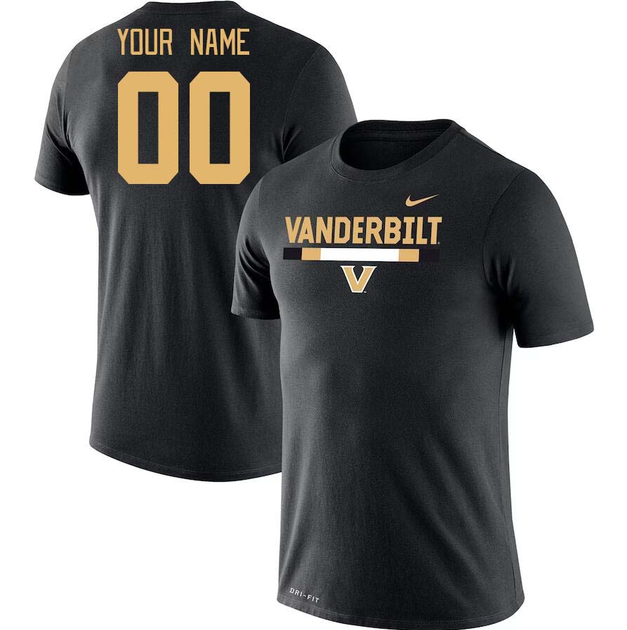 Custom Vanderbilt Commodores Name And Number Tshirt-Black - Click Image to Close